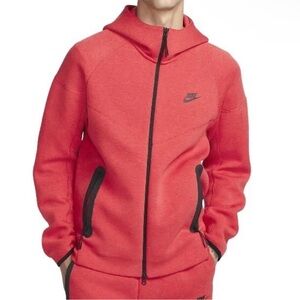 Nike Tech Fleece Full Zip Hoodie Red Black Men’s Size Small Excellent Condition